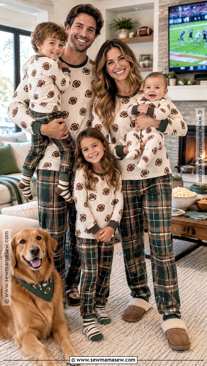Football Thanksgiving Family Pajamas - 15 thanksgiving pajamas for family