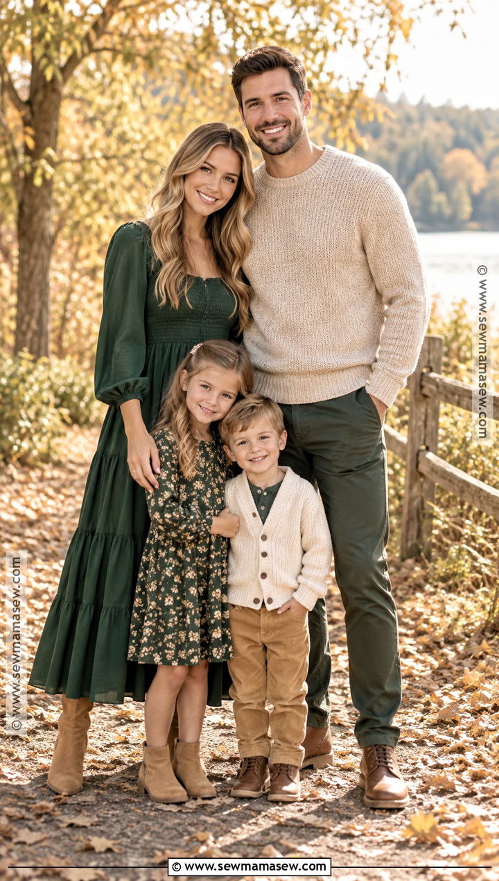 Forest Green And Beige Fall Family Picture Outfits - 15 clothes for family pictures fall
