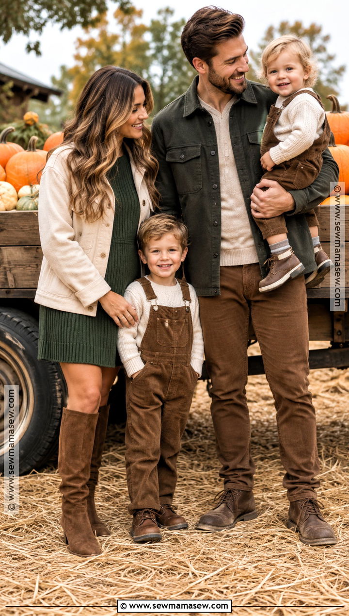 Forest Green And Brown Family Pumpkin Patch Outfit - 20 pumpkin patch outfit ideas for family