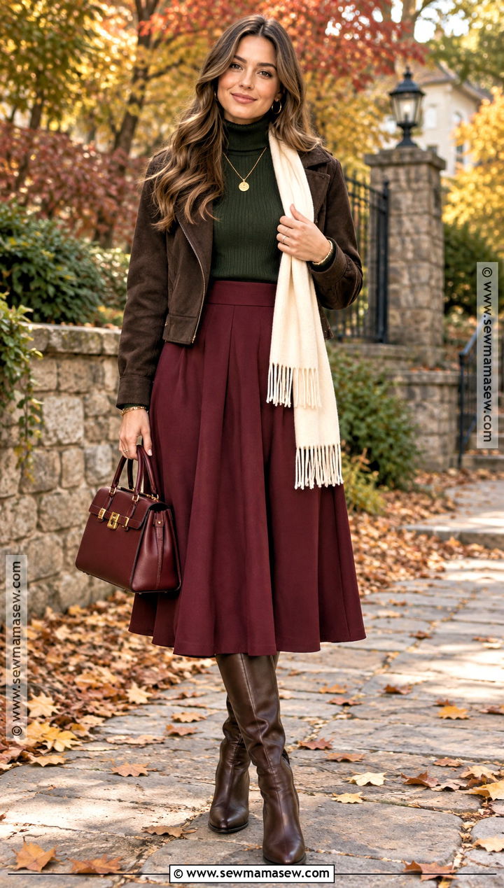 Forest Green And Burgundy Fall Outfit - 20 fall color palette clothes