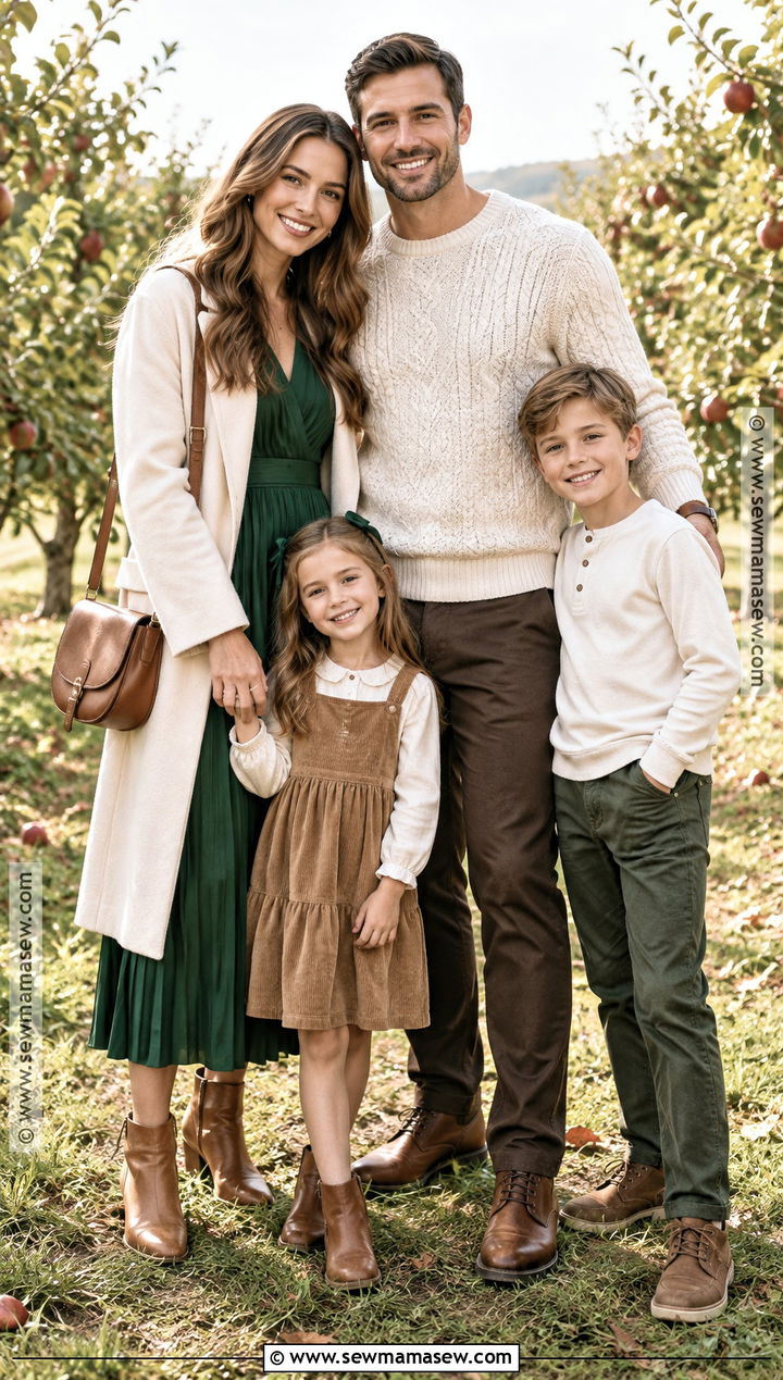 Forest Green And Cream Fall Family Photo Outfits - 15 family photo outfit inspo fall ideas