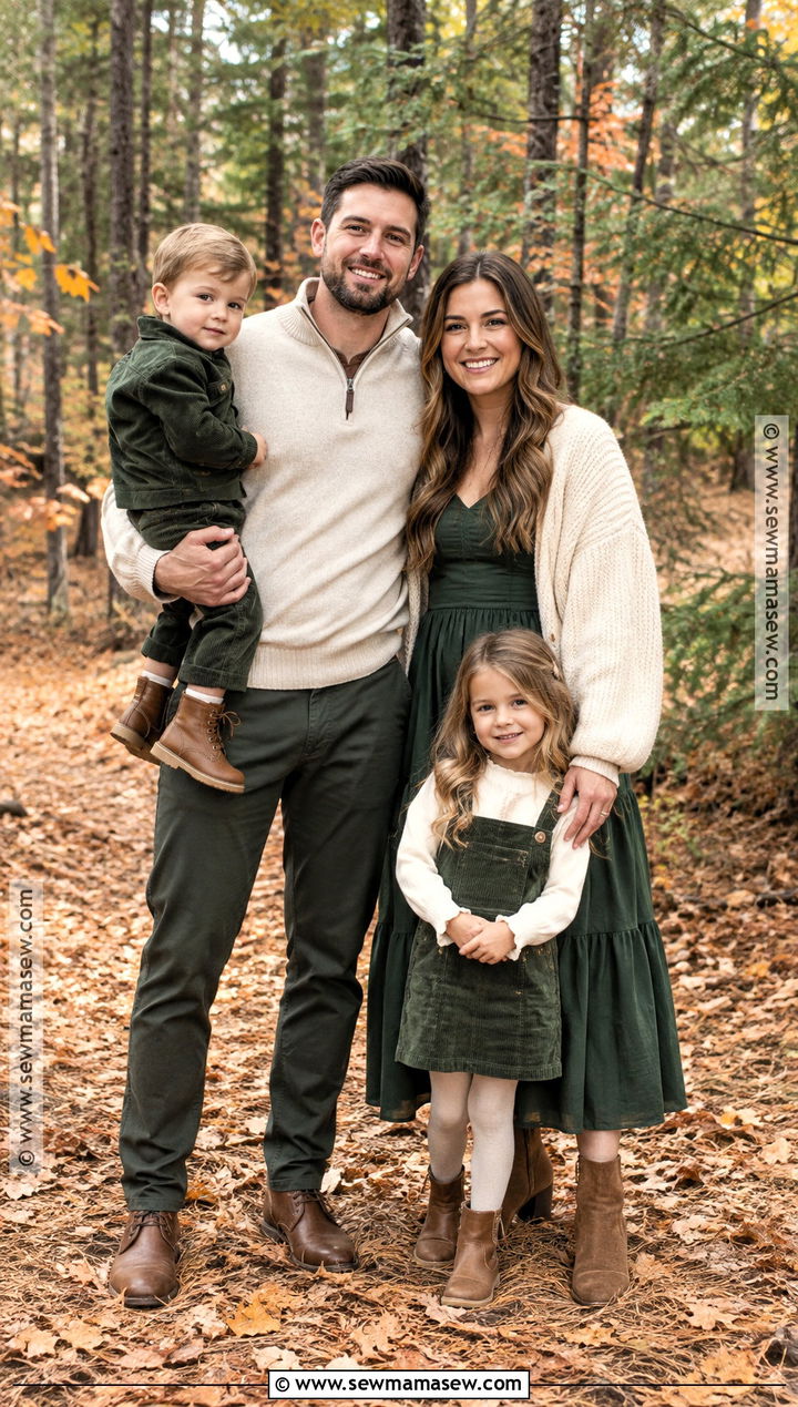 Forest Green And Cream Fall Family Picture Outfits - 15 family outfits for fall pictures