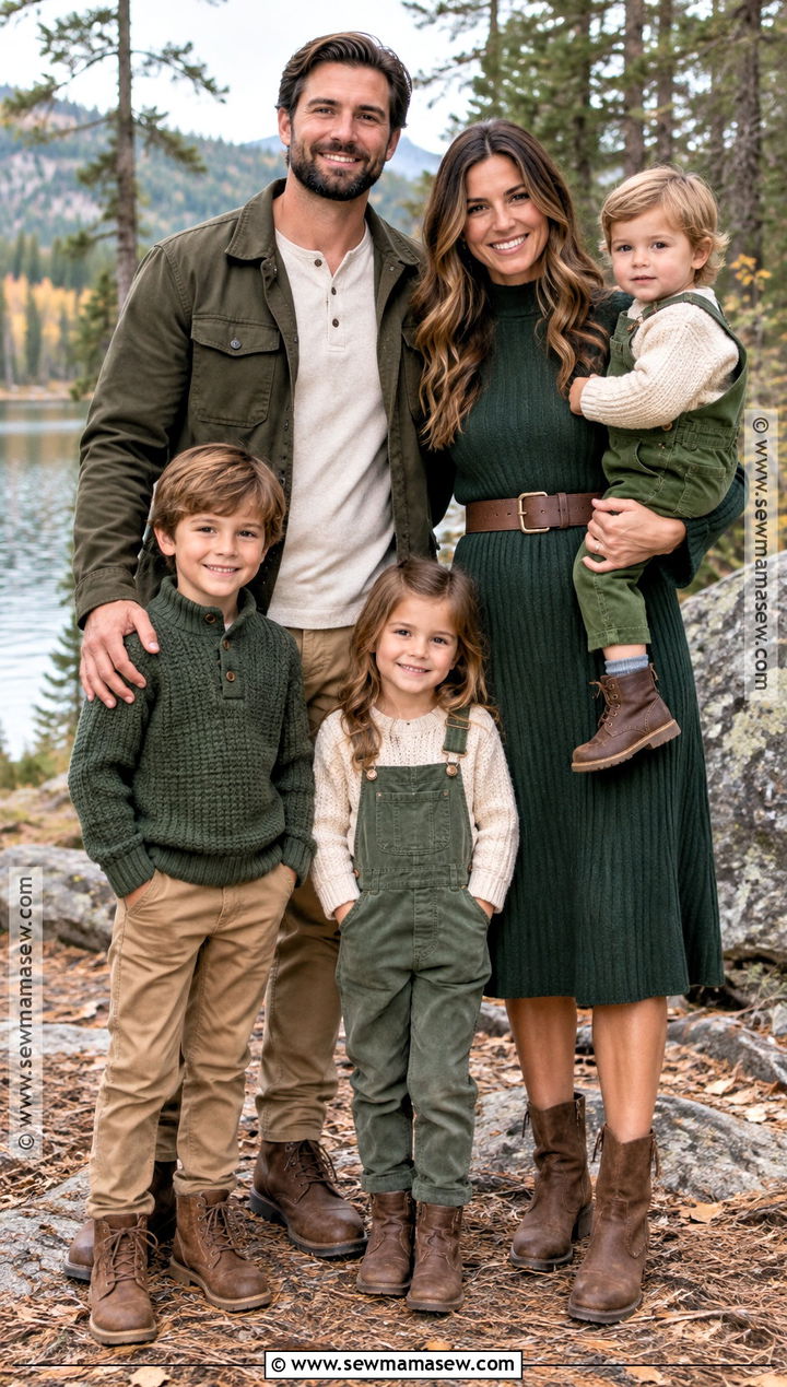 Forest Green And Khaki Fall Family Outfit - 15 fall family inspo outfits