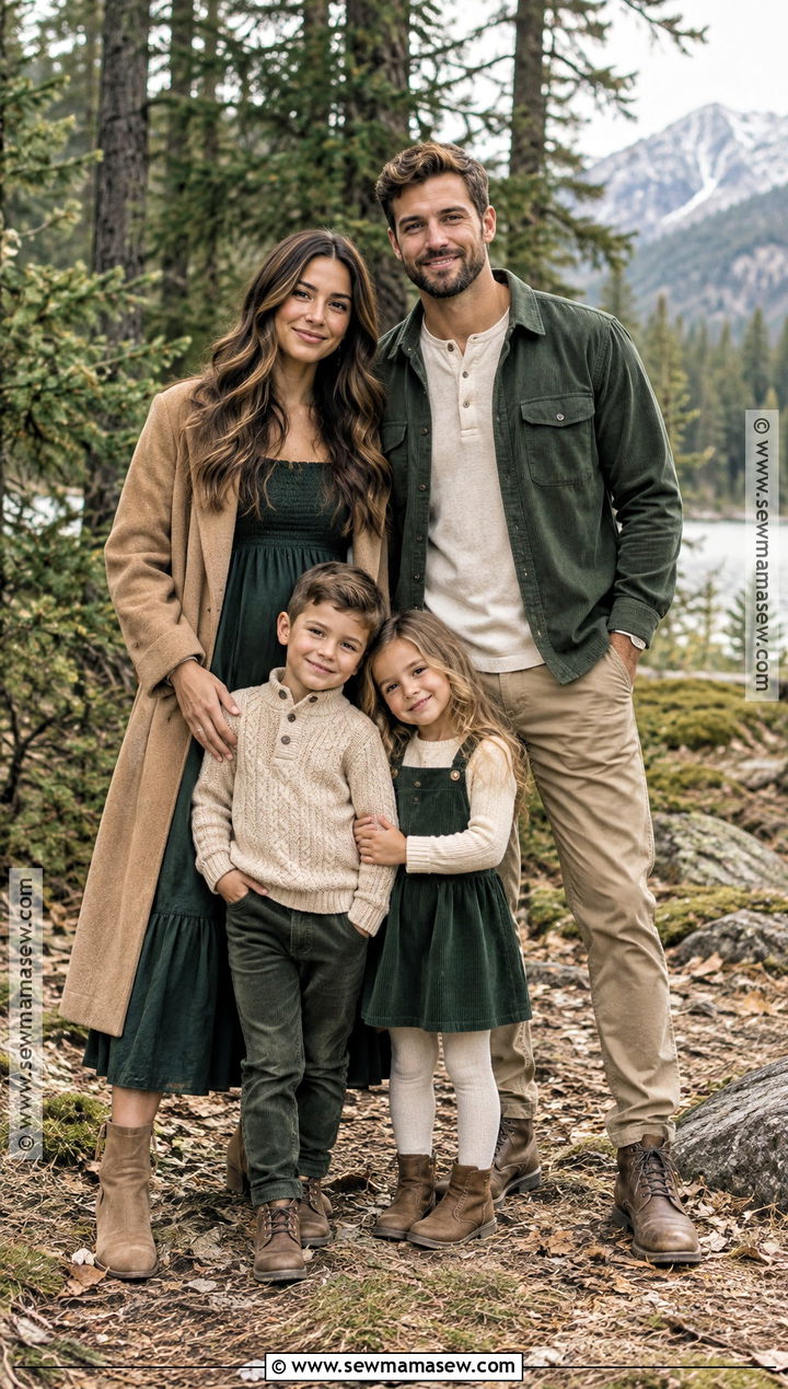 Forest Green And Khaki Fall Family Photo Outfit - 20 simple fall family photo outfits
