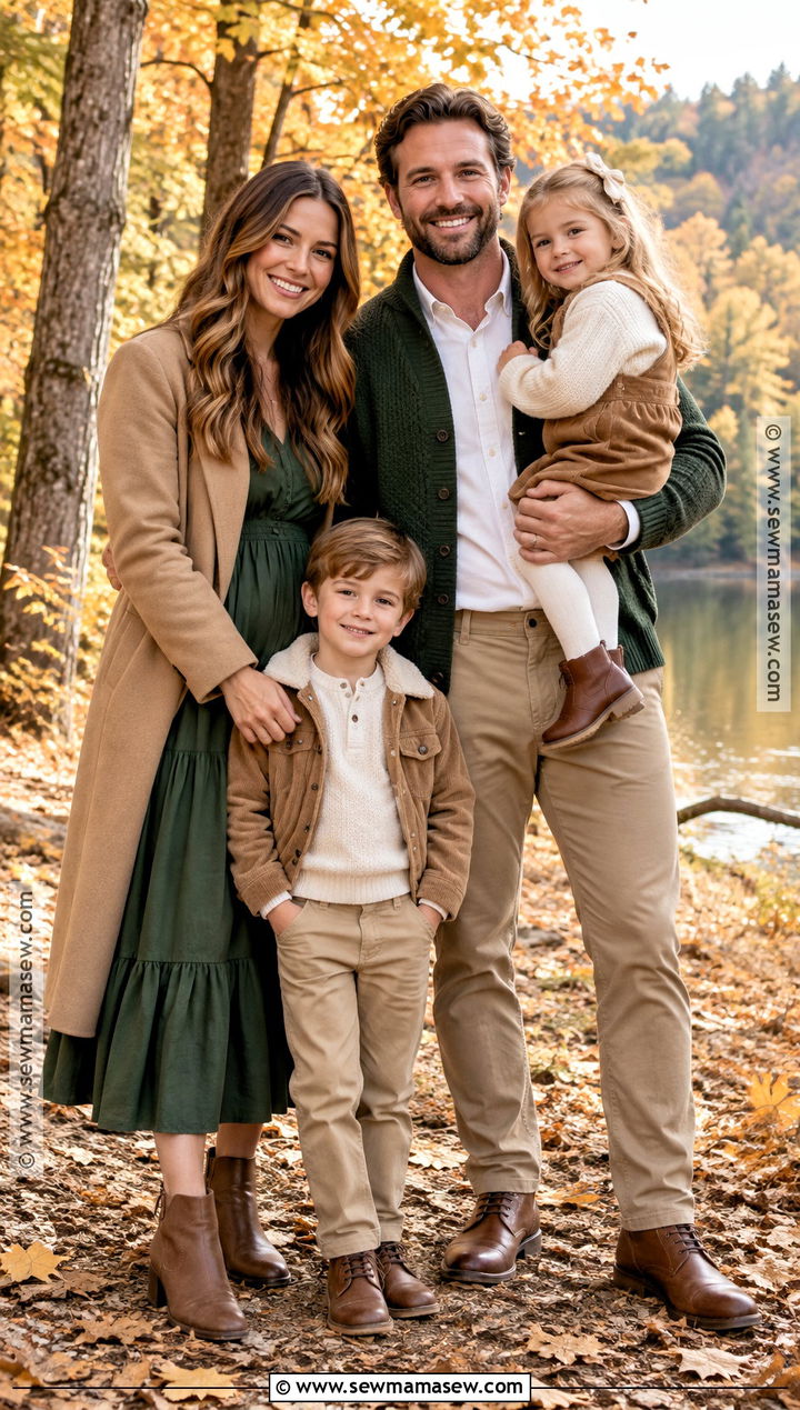 Forest Green And Khaki Fall Family Photo Outfits - 15 fall family photos outfits 2026