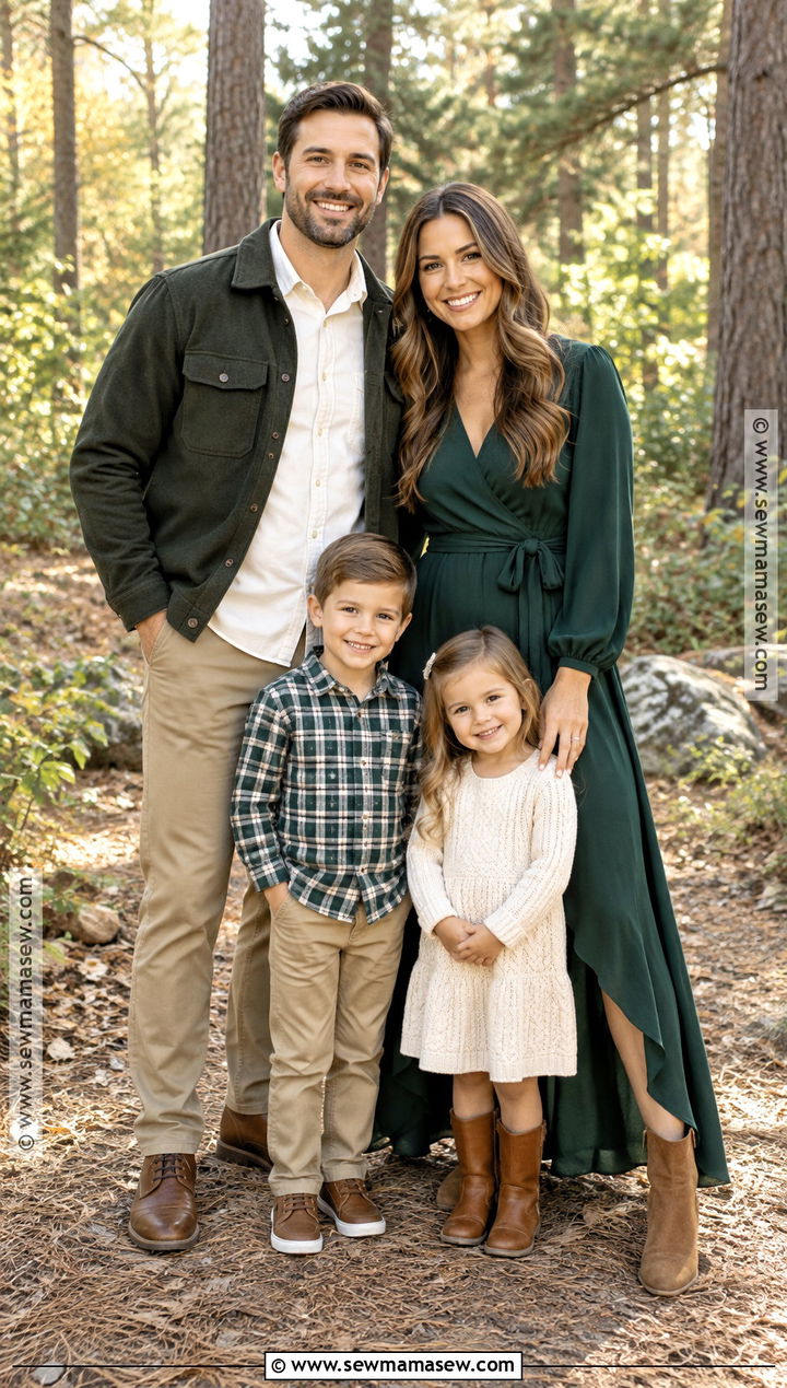 Forest Green And Khaki September Family Photo Outfits - 25 september family pictures outfits