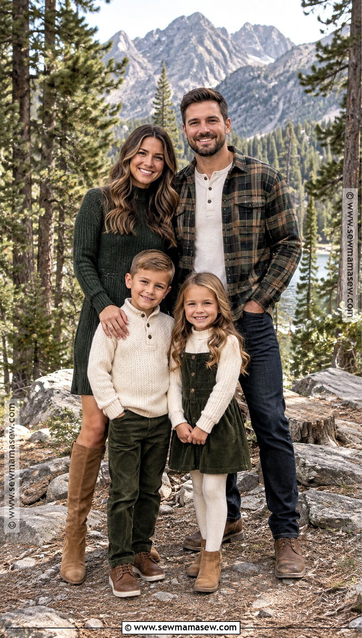 Forest Green And Plaid Mountain Family Photo Outfits - 15 family photo outfits fall mountains