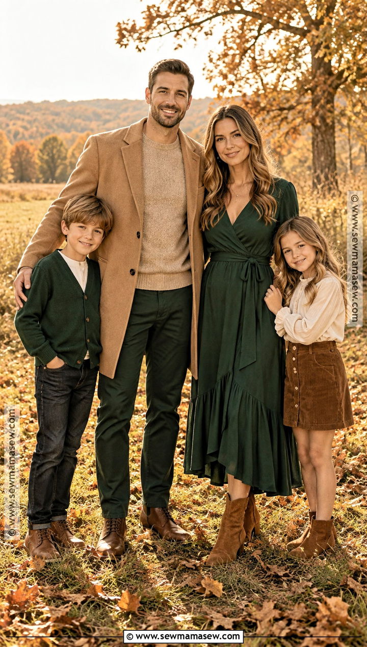 Forest Green And Tan Fall Family Photo Outfits - 15 family pics fall outfits