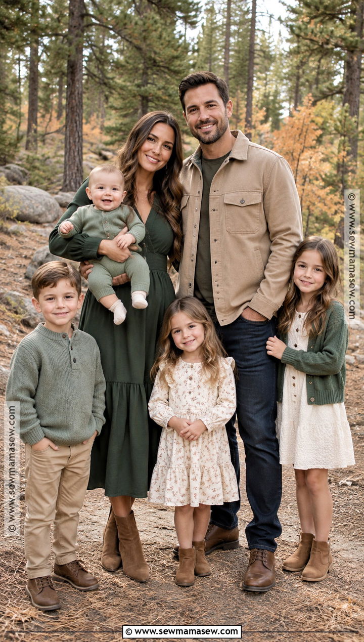 Forest Green And Tan Fall Family Photo Outfits - 20 outdoor family photo outfits fall