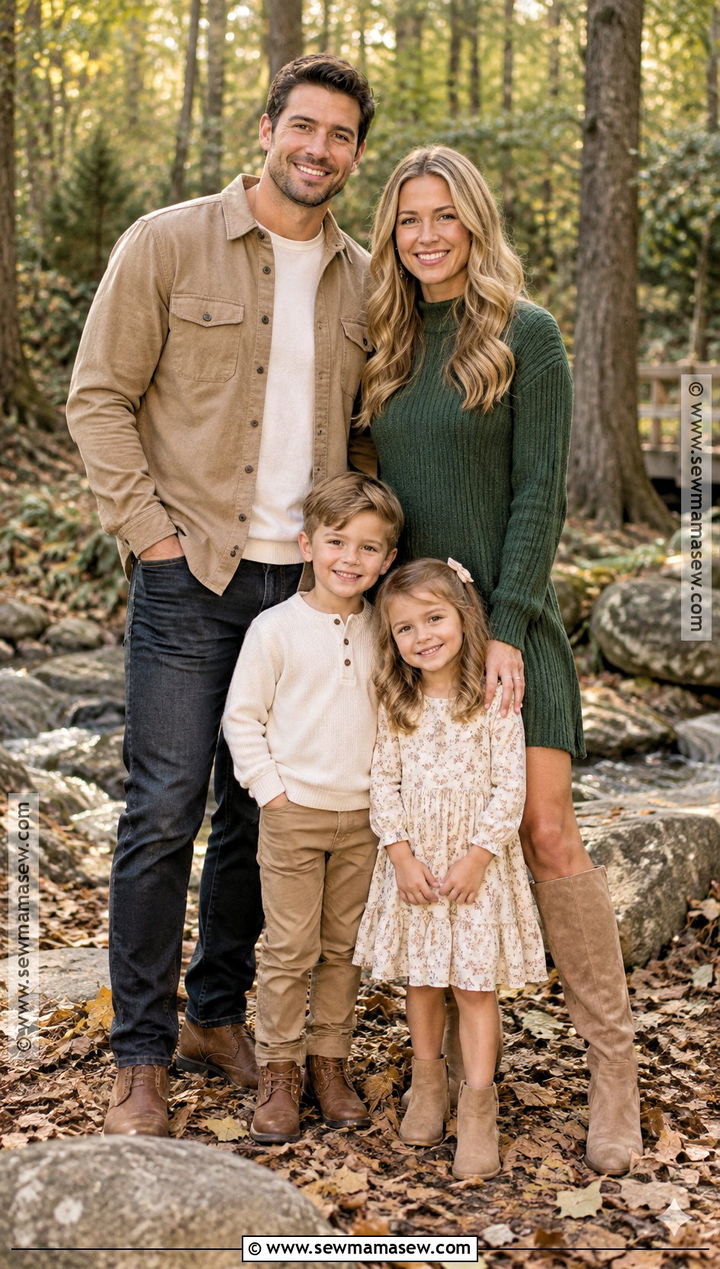 Forest Green And Tan Family Outfit - 15 fall matching outfits for family