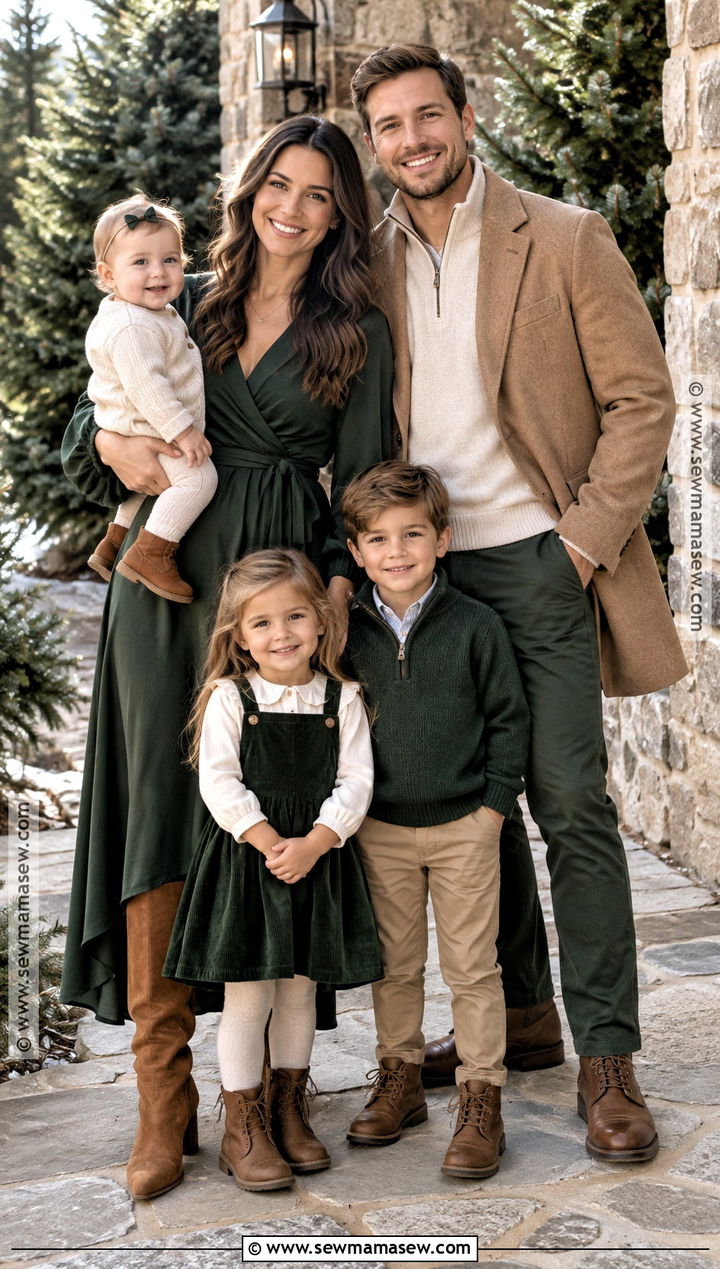 Forest Green And Tan Family Photo Outfits - 20 Family Photo Outfits Fall Color Schemes Picture Ideas Winter