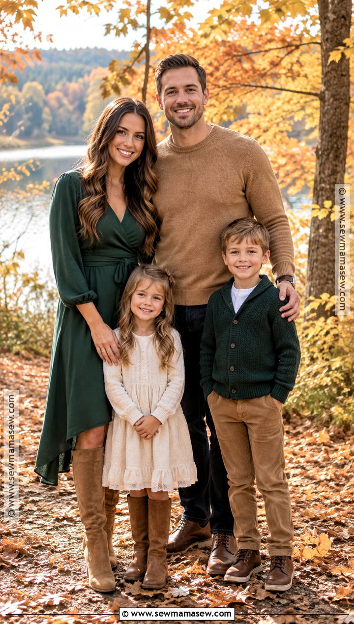 Forest Green And Tan October Family Photo Outfits - 25 october family photos outfits