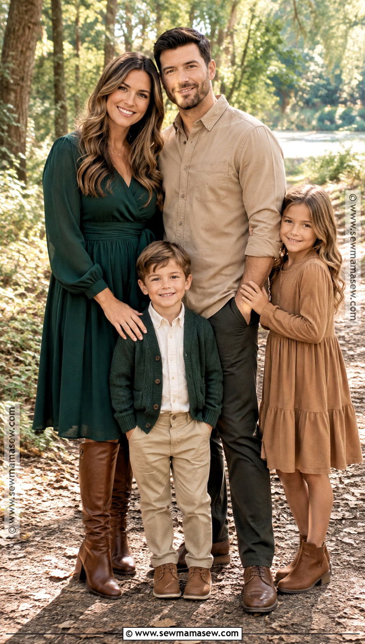 Forest Green And Tan September Family Photo Outfits - 20 september family photos outfits