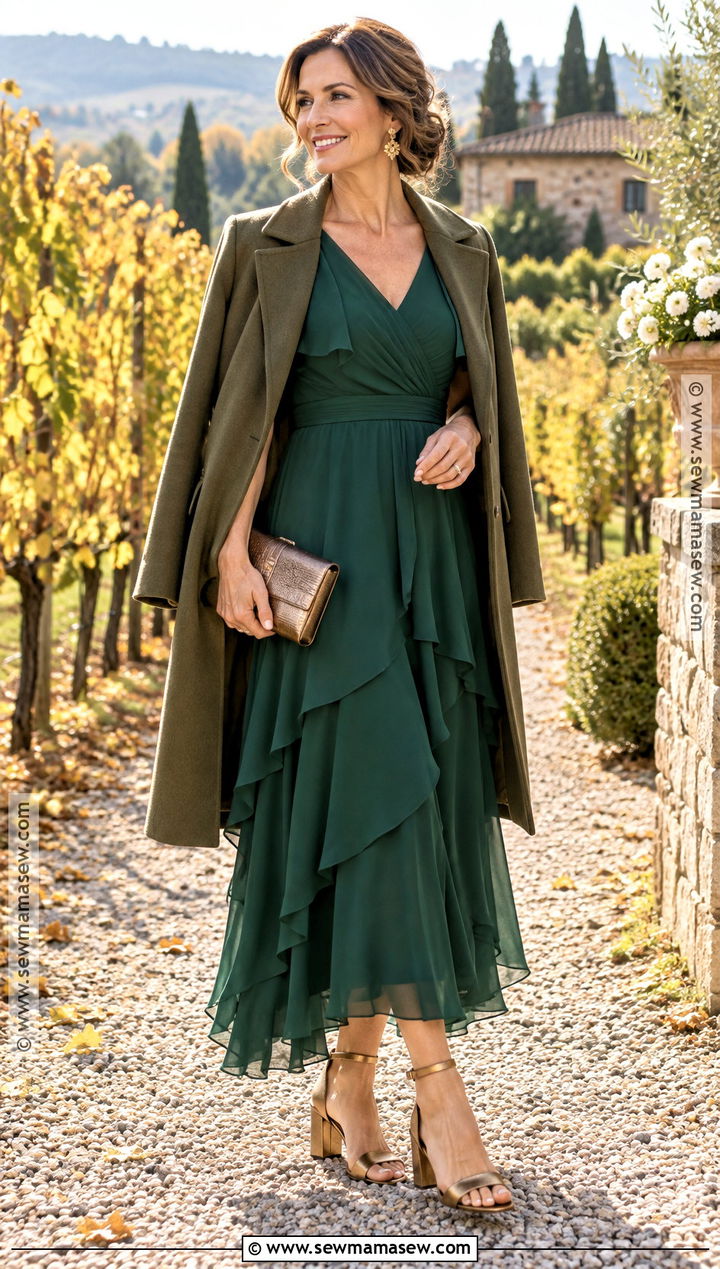 Forest Green Chiffon Mother of the Bride Dress - 15 Mother Of Bride Dresses Fall Wedding