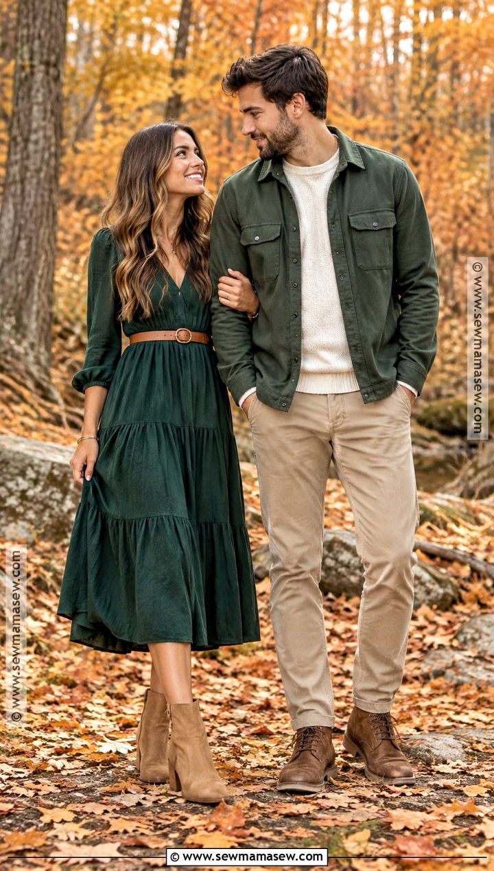 Forest Green Fall Couples Photoshoot Outfit - 25 fall couples photoshoot outfits