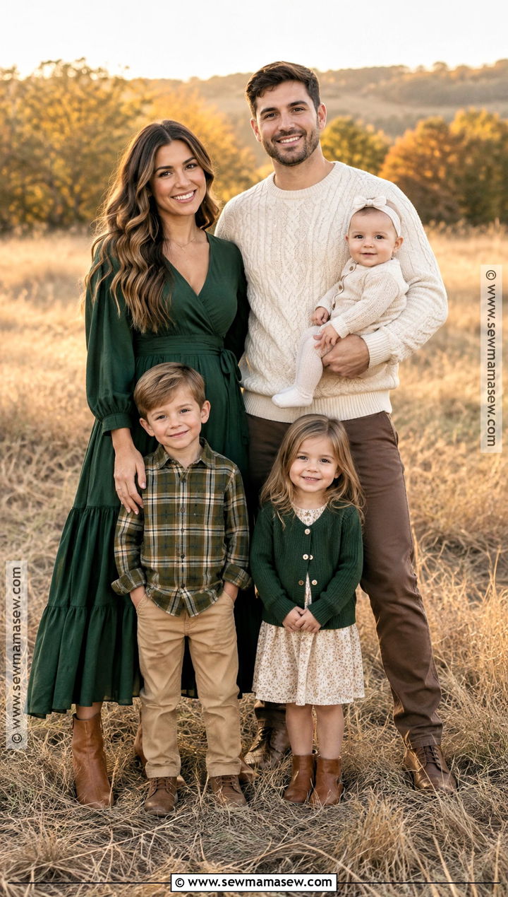 Forest Green Fall Family Picture Outfits - 15 family picture outfits for fall