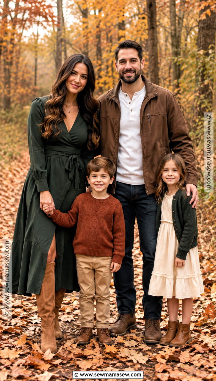 Forest Green Fall Family Picture Outfits - 15 colors to wear for fall family pictures ideas