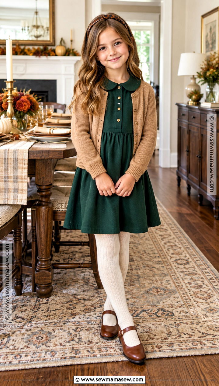 Forest Green Girls Thanksgiving Dress - 15 Girls Thanksgiving Dress Ideas