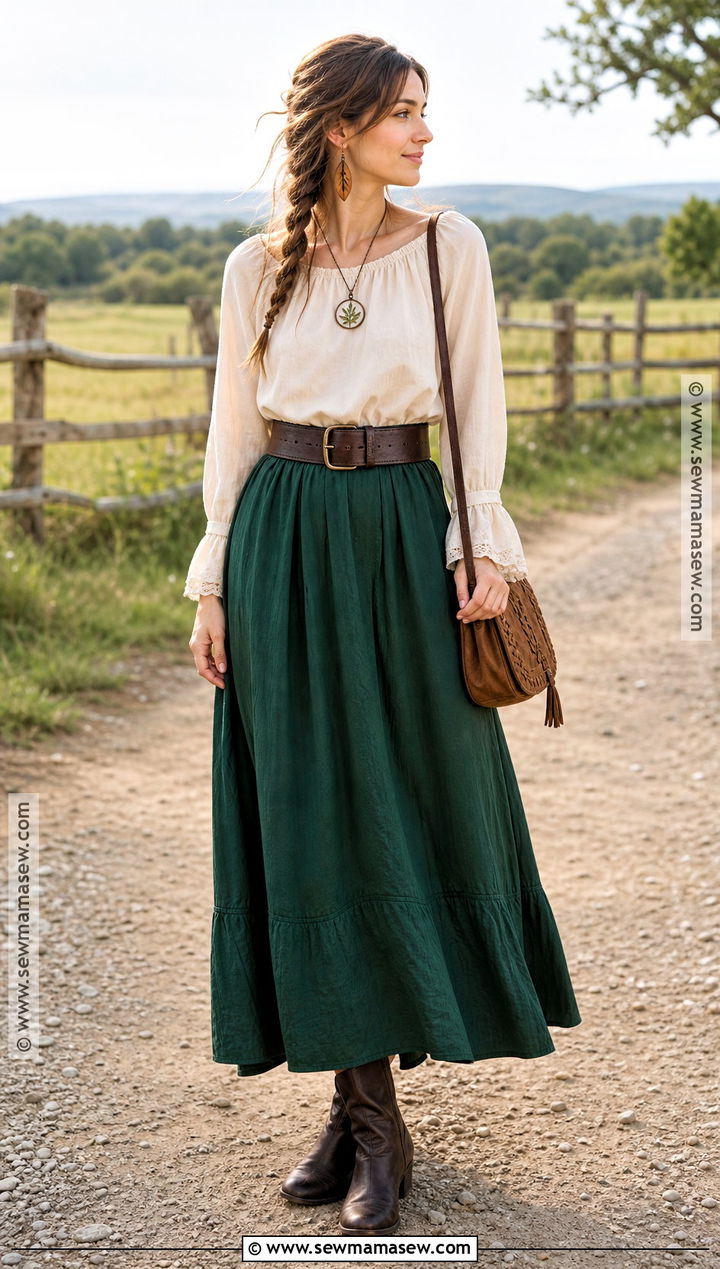 Forest Green Maxi Skirt Green Witch Outfit - 30 green witch outfit ideas