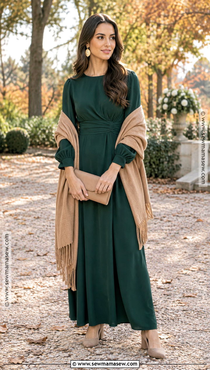 Forest Green Maxi Wedding Guest Dress - 15 Fall 2026 Wedding Guest Dress Ideas
