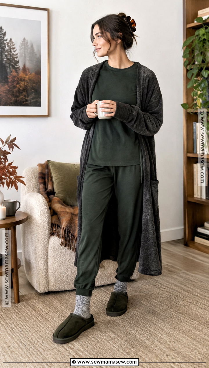 Forest Green Modal Fall Pajama Set - 20 Fall Pjs Aesthetic Ideas