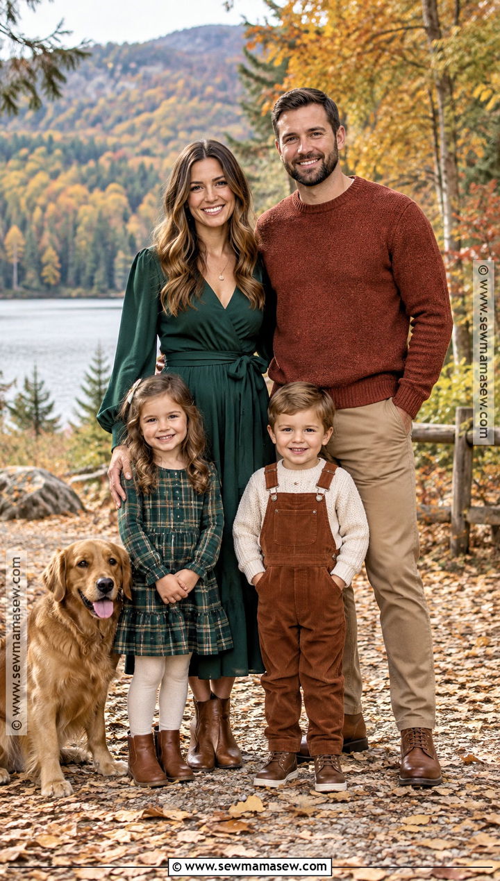 Forest Green Rust And Tan Family Picture Outfits - 15 fall family pictures outfits color schemes green