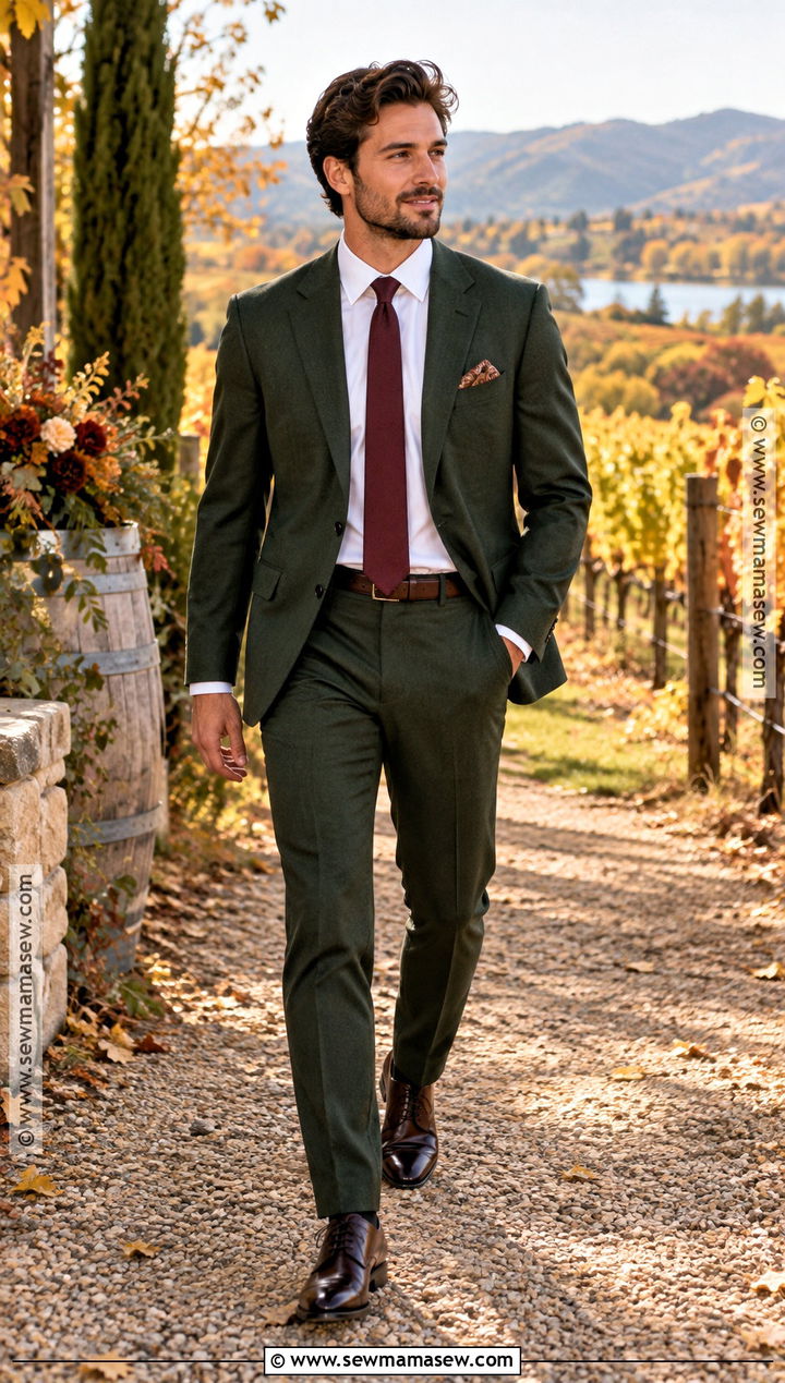 Forest Green Suit Fall Wedding Attire - 20 mens fall wedding attire ideas