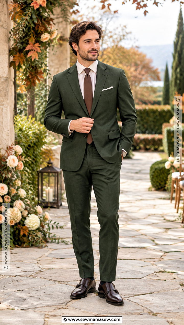 Forest Green Suit Fall Wedding Attire - 15 Mens Wedding Attire Fall Ideas