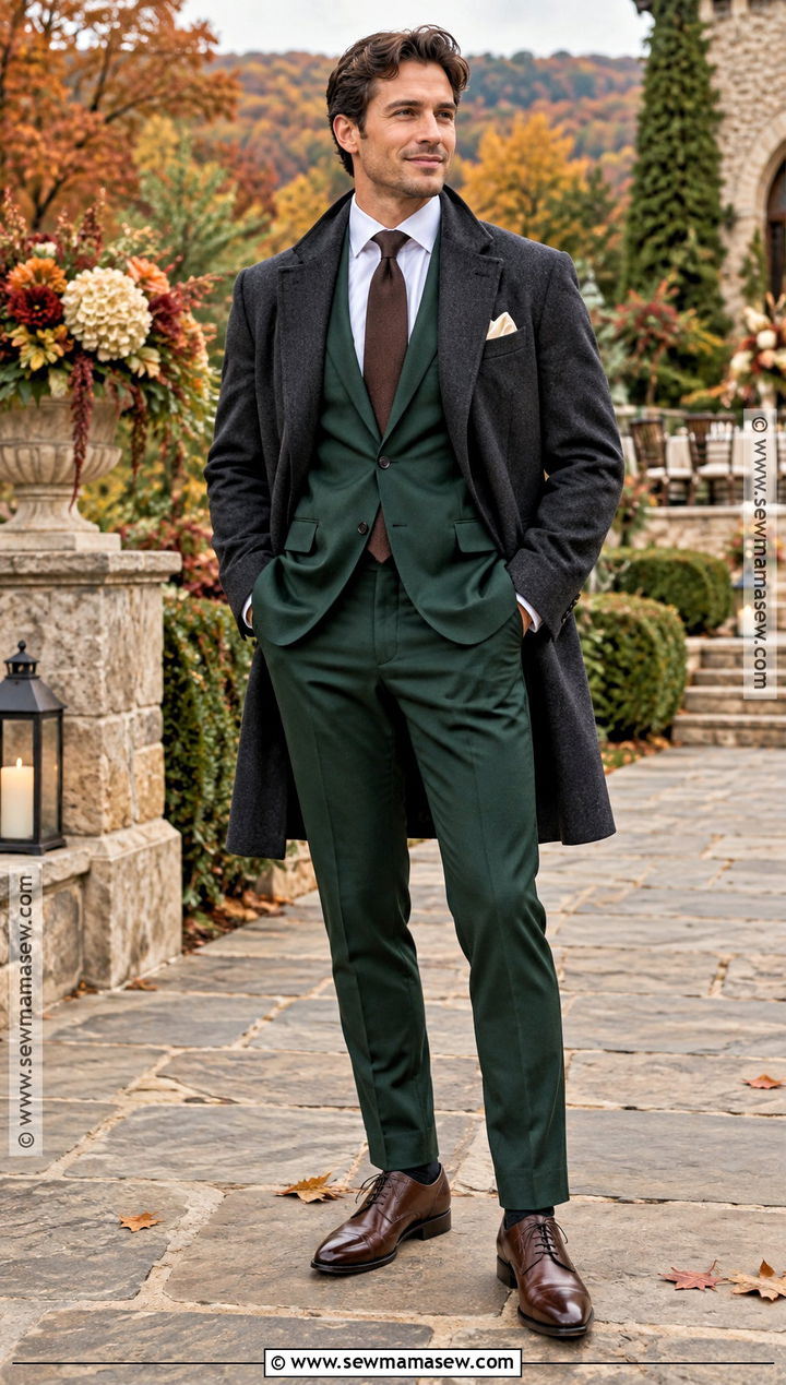 Forest Green Suit Fall Wedding Guest Outfit - 15 male wedding guest outfit fall ideas