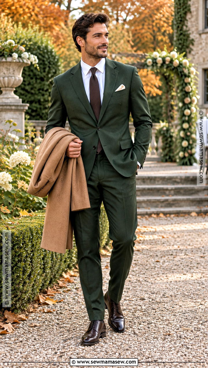 Forest Green Suit Fall Wedding Guest Outfit - 20 mens wedding guest outfit fall ideas