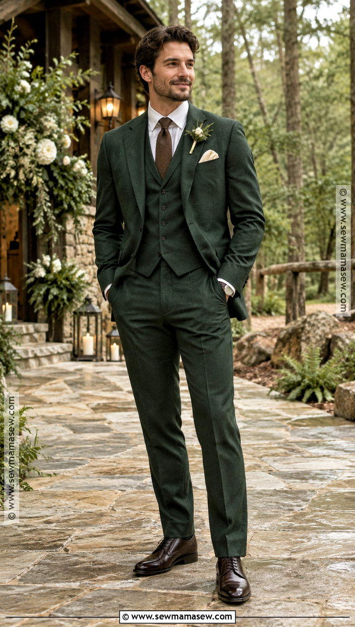 Forest Green Suit For A November Wedding - 15 november wedding groom attire ideas
