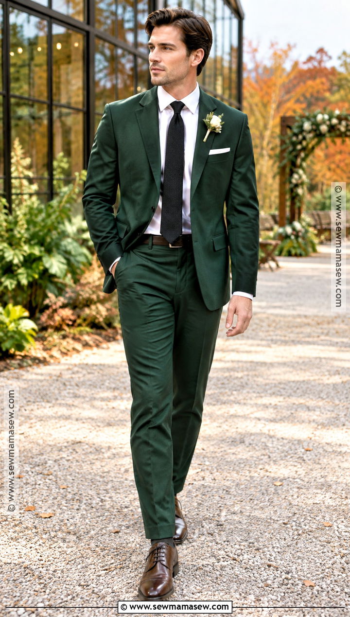 Forest Green Suit Groom Attire - 25 fall wedding groom attire ideas