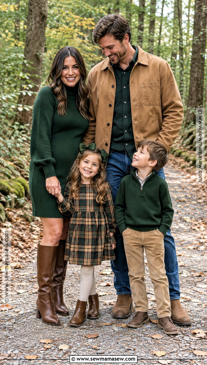 Forest Green Tan And Plaid Family Photo Outfits - 15 family photos fall outfits color schemes