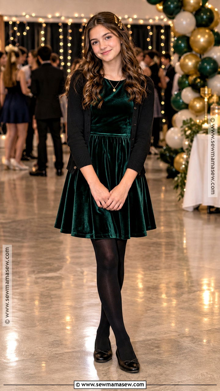 Forest Green Velvet Fall Dance Dress - 20 Fall Dance Dresses Middle School