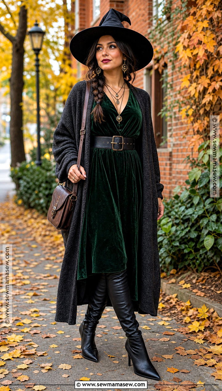 Forest Green Witch Halloween Outfit - 30 Halloween Outfits Aesthetic