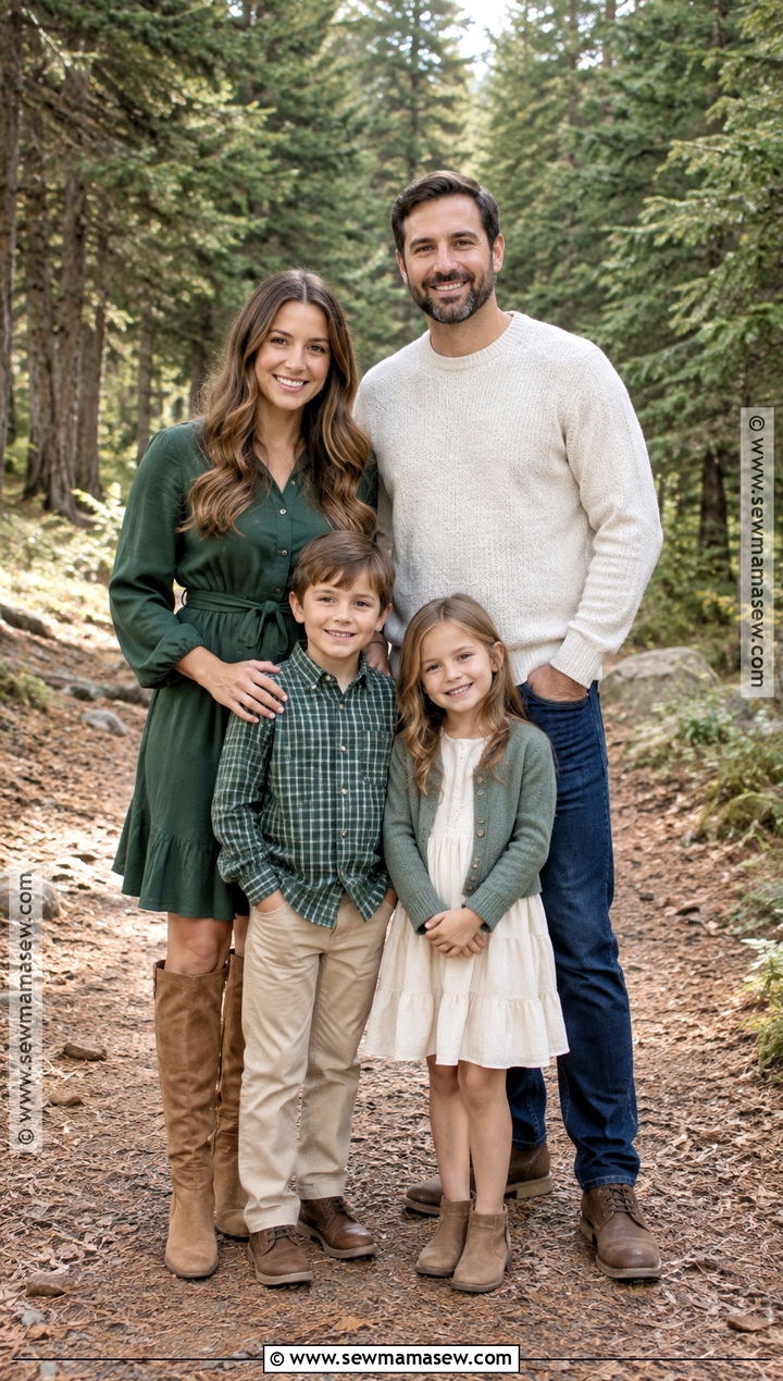Forest Green and Cream Family Picture Outfit - 15 family picture outfits september