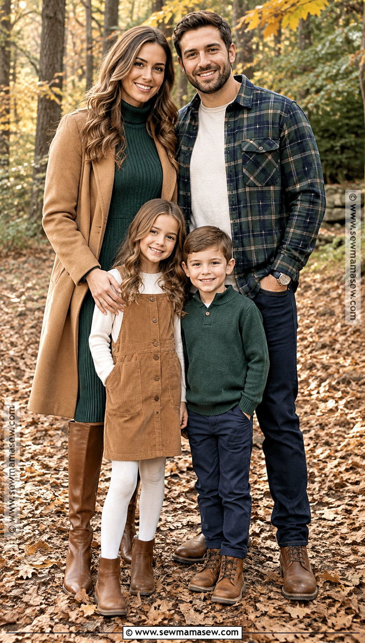 Forest Green and Plaid Family Photo Outfits - 15 family photo fall outfits