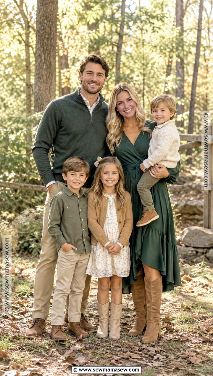 Forest Green and Tan Thanksgiving Family Outfit - 25 thanksgiving family outfits