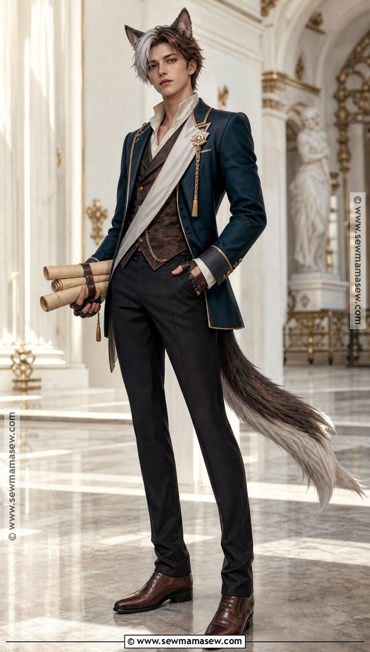 Formal Gorou Cosplay With Teal Suit - 30 Gorou Cosplay Ideas