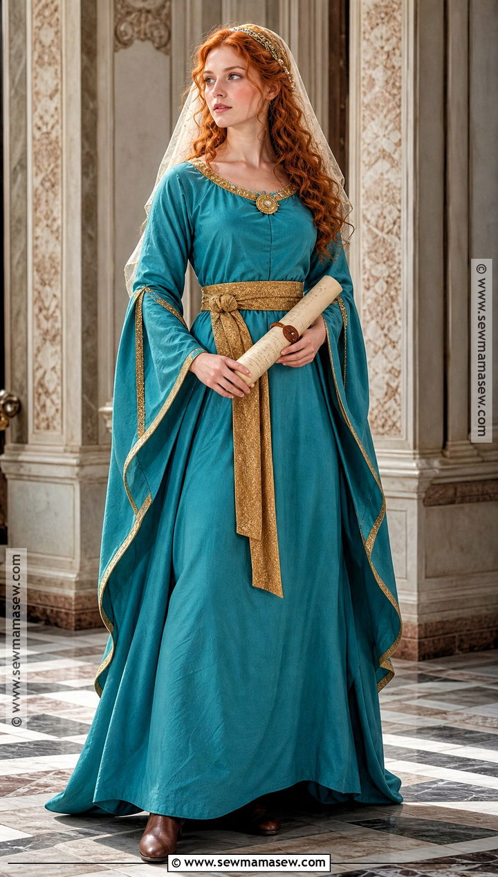 Formal Merida Costume With Turquoise Gown - 30 Merida Halloween Costume Ideas