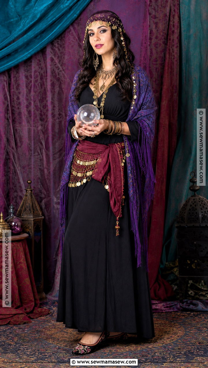 Fortune Teller Costume With Black Dress - 30 Black Dress Halloween Ideas