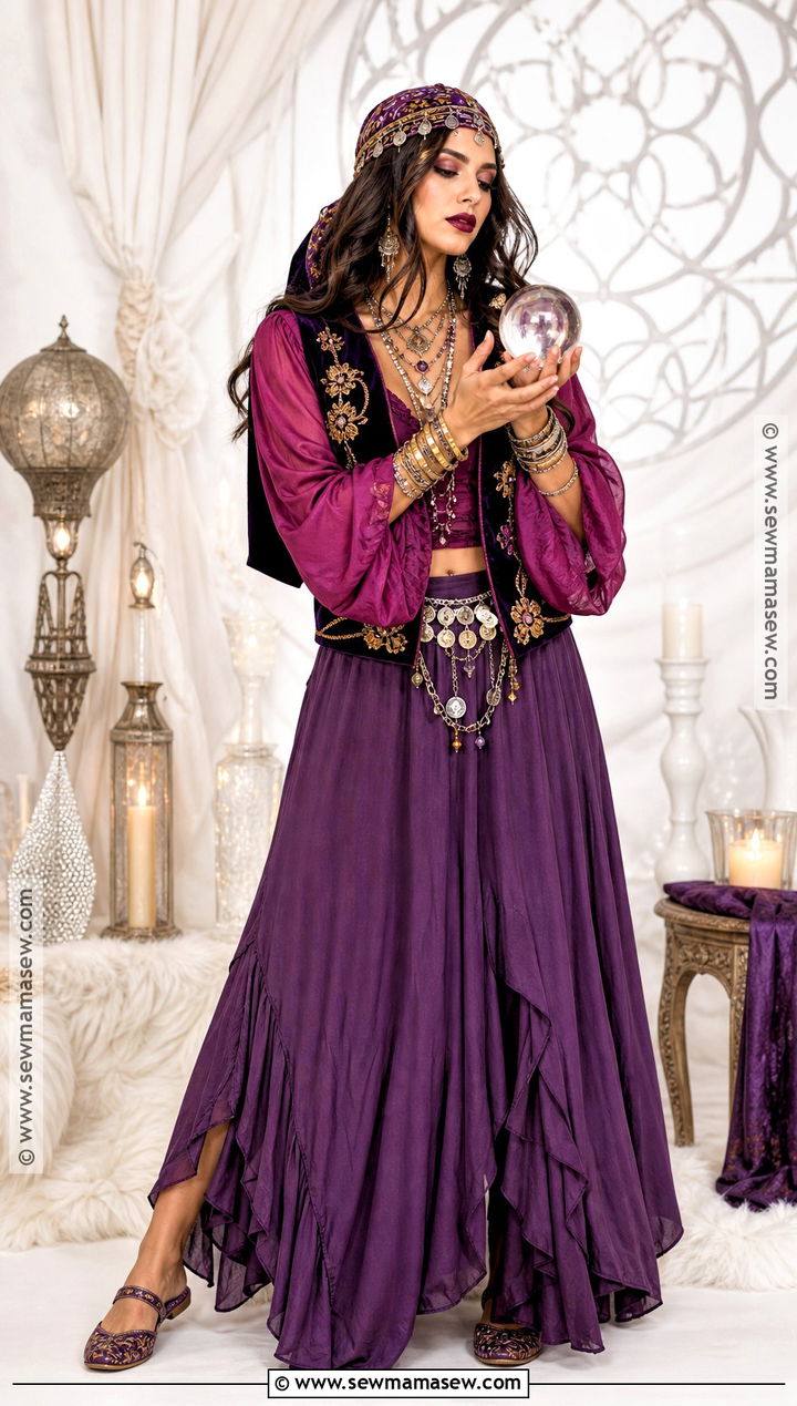 Fortune Teller Costume With Layered Skirt - 40 simple halloween costume ideas