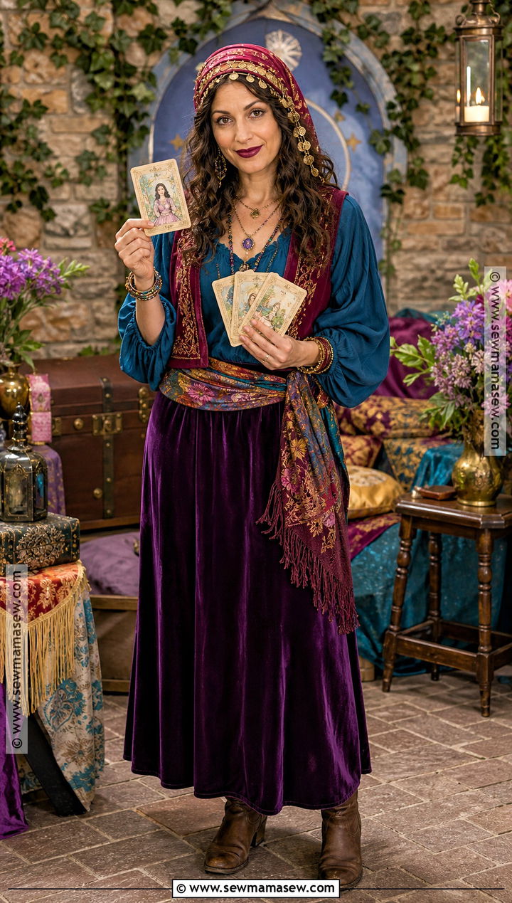 Fortune Teller Costume With Velvet Skirt - 30 Fun Halloween Costumes for Women