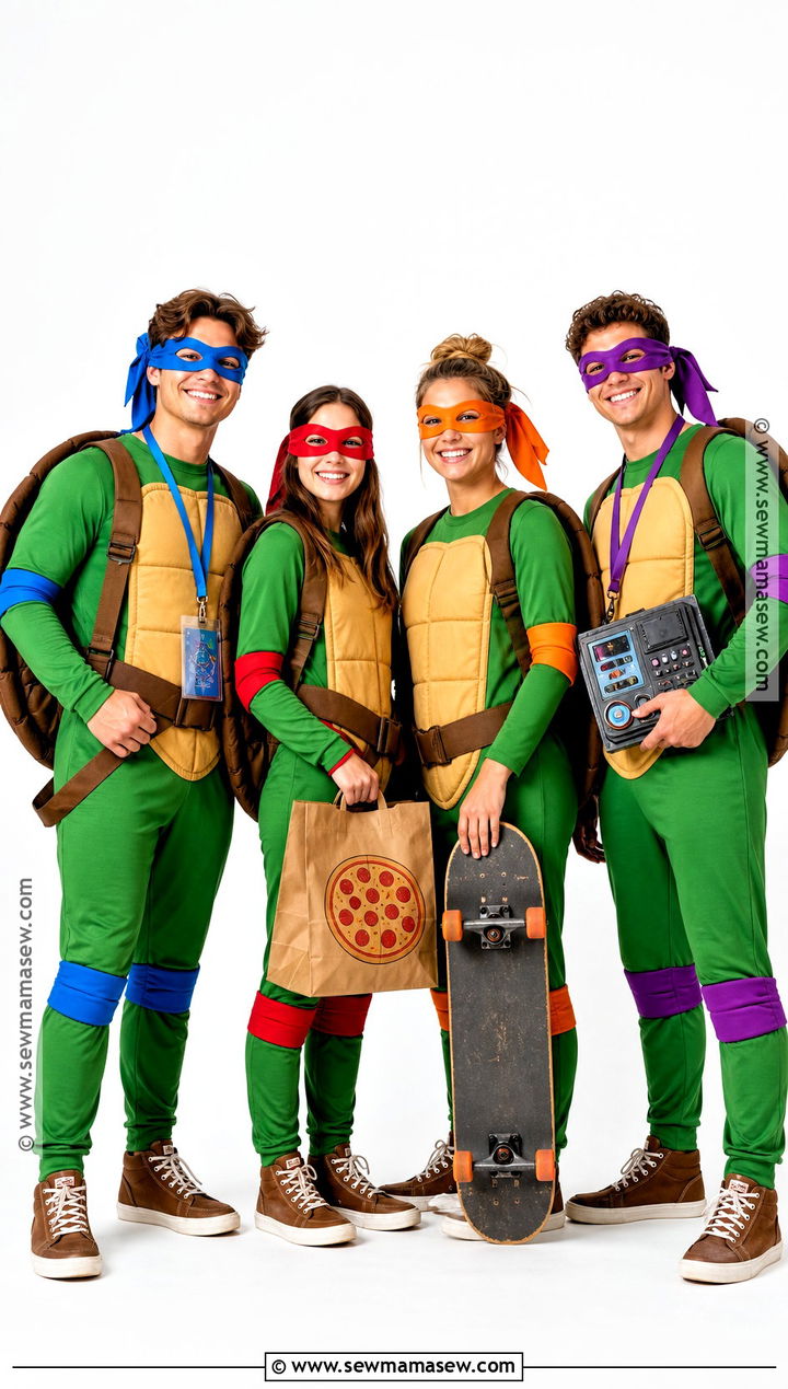Four Friends Ninja Turtles Group Costume - 30 ninja turtles halloween costumes