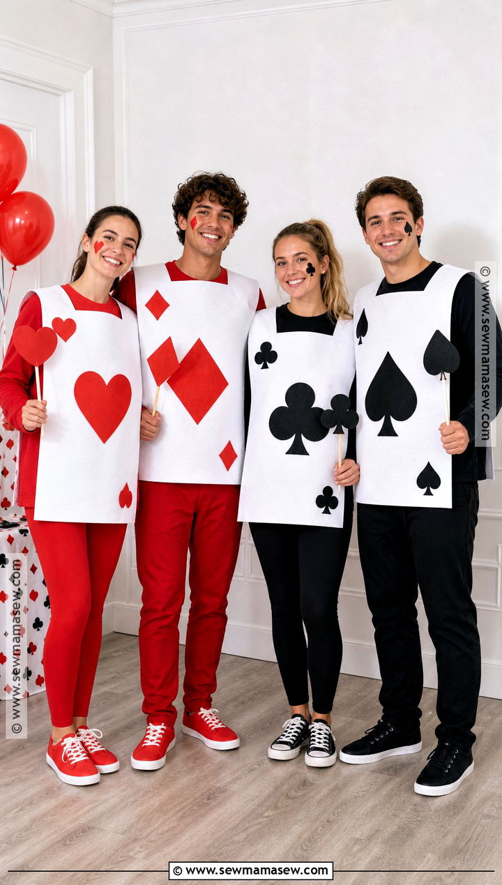 Four Suits Group Costume With Matching Tunics - 30 Deck Of Cards Costume Ideas