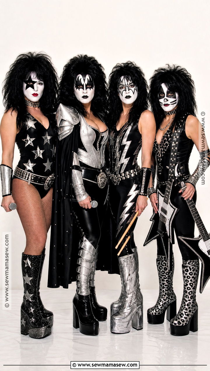 Four Woman Kiss Group Costume - 30 Kiss Costume Ideas for Women