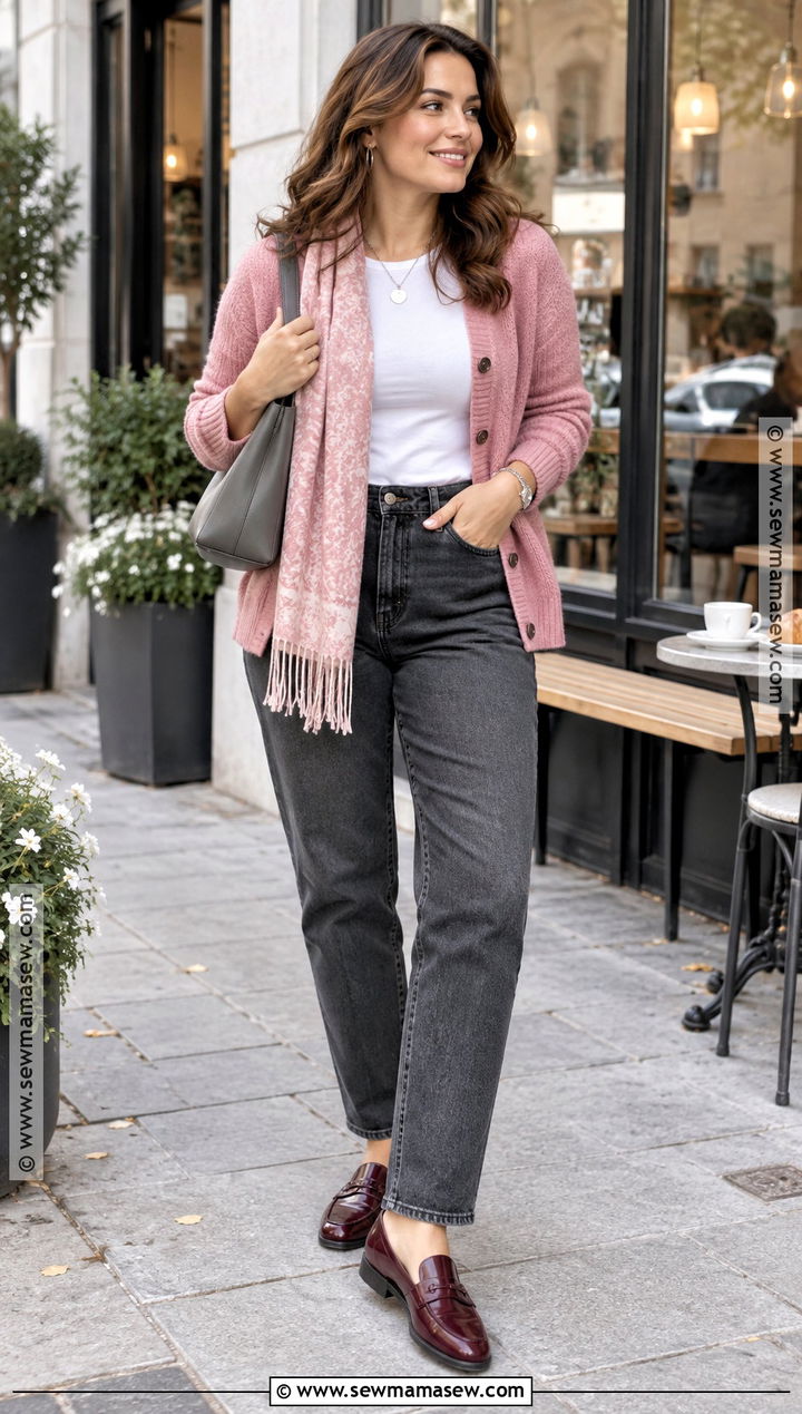 Foxglove Autumn Cardigan Outfit - 15 autumn fashion color trends