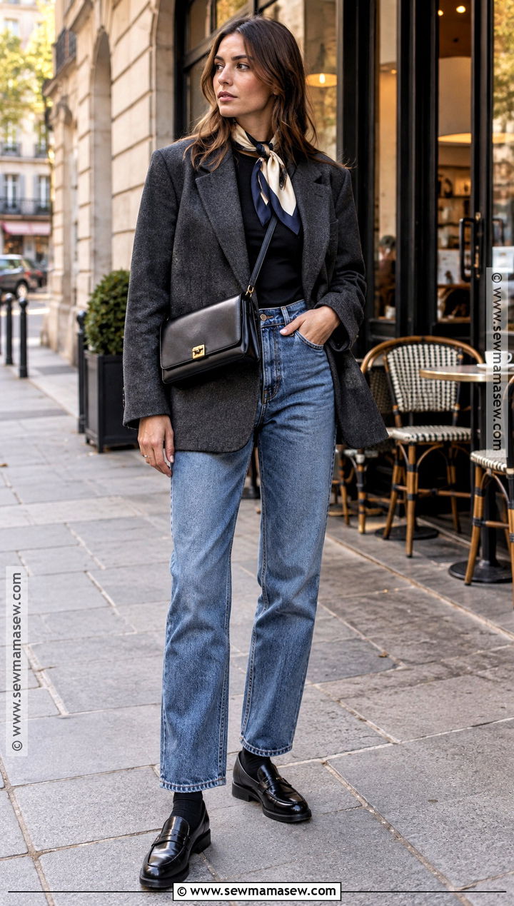 France October Blazer And Jeans Outfit - 15 France In October Outfits