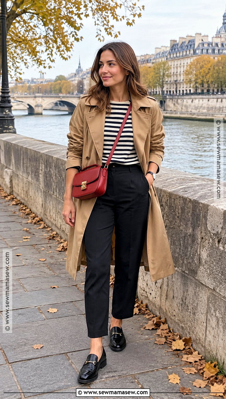 France October Striped Shirt Outfit - 15 France In October Outfits