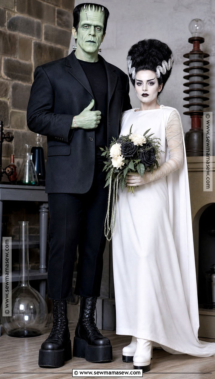 Frankenstein And Bride Couple Outfit - 30 Couples Halloween Outfits